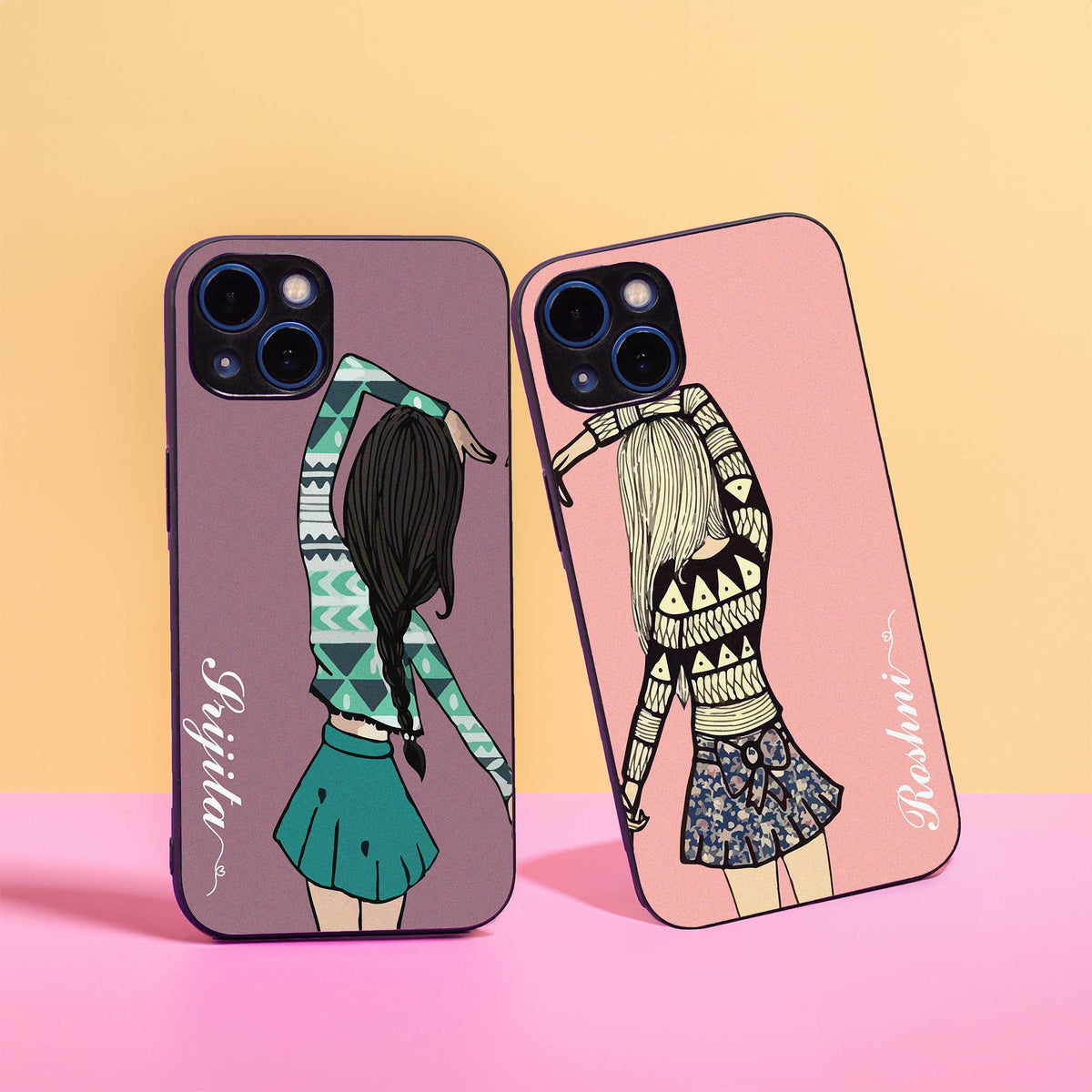 Pretty Girls Best friends Case| Customised best friends mobile cover Pop It Out Pretty Girls Best friends Case| Customised best friends mobile cover Pop It Out