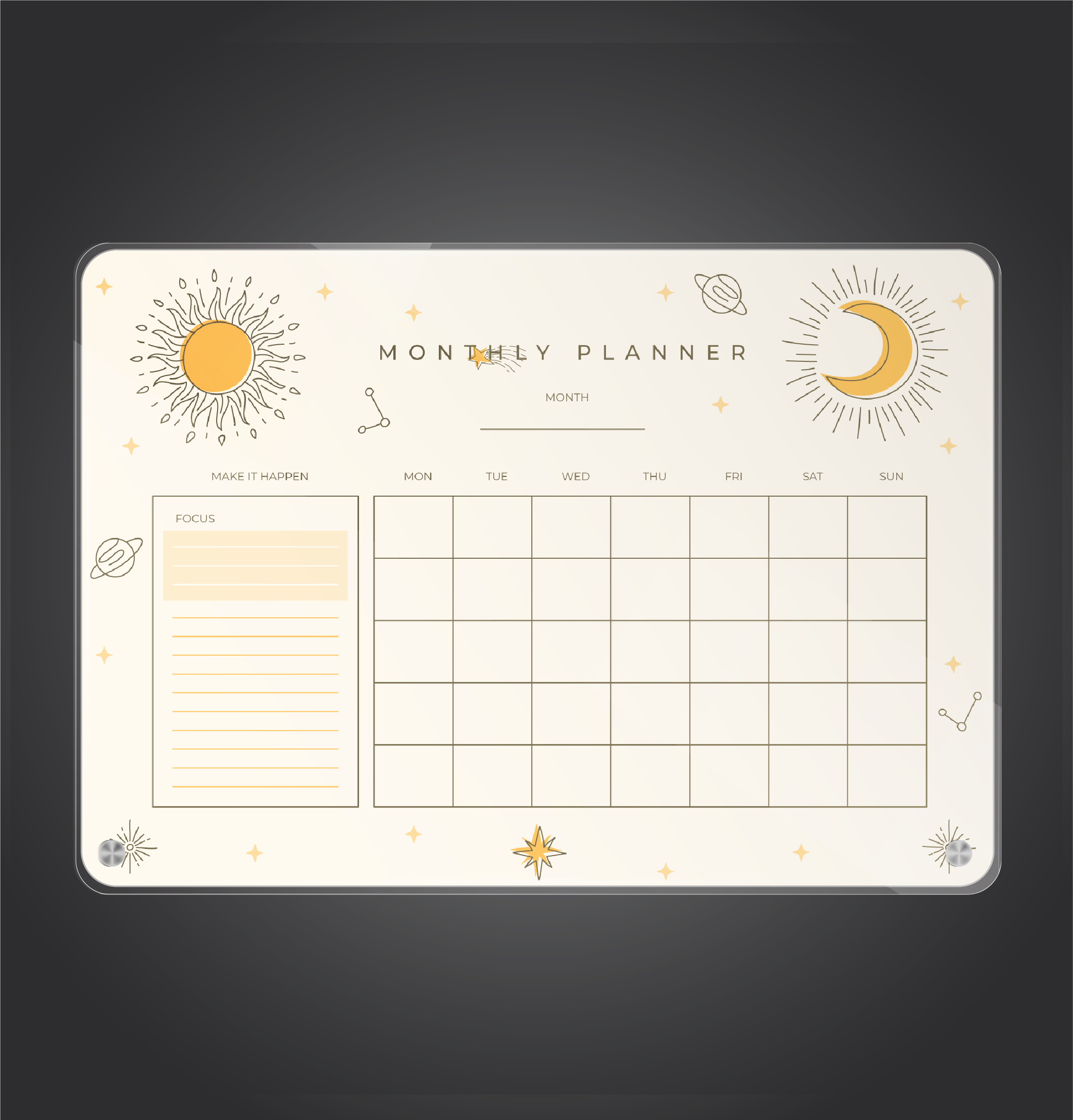 Sun Moon Monthly planner