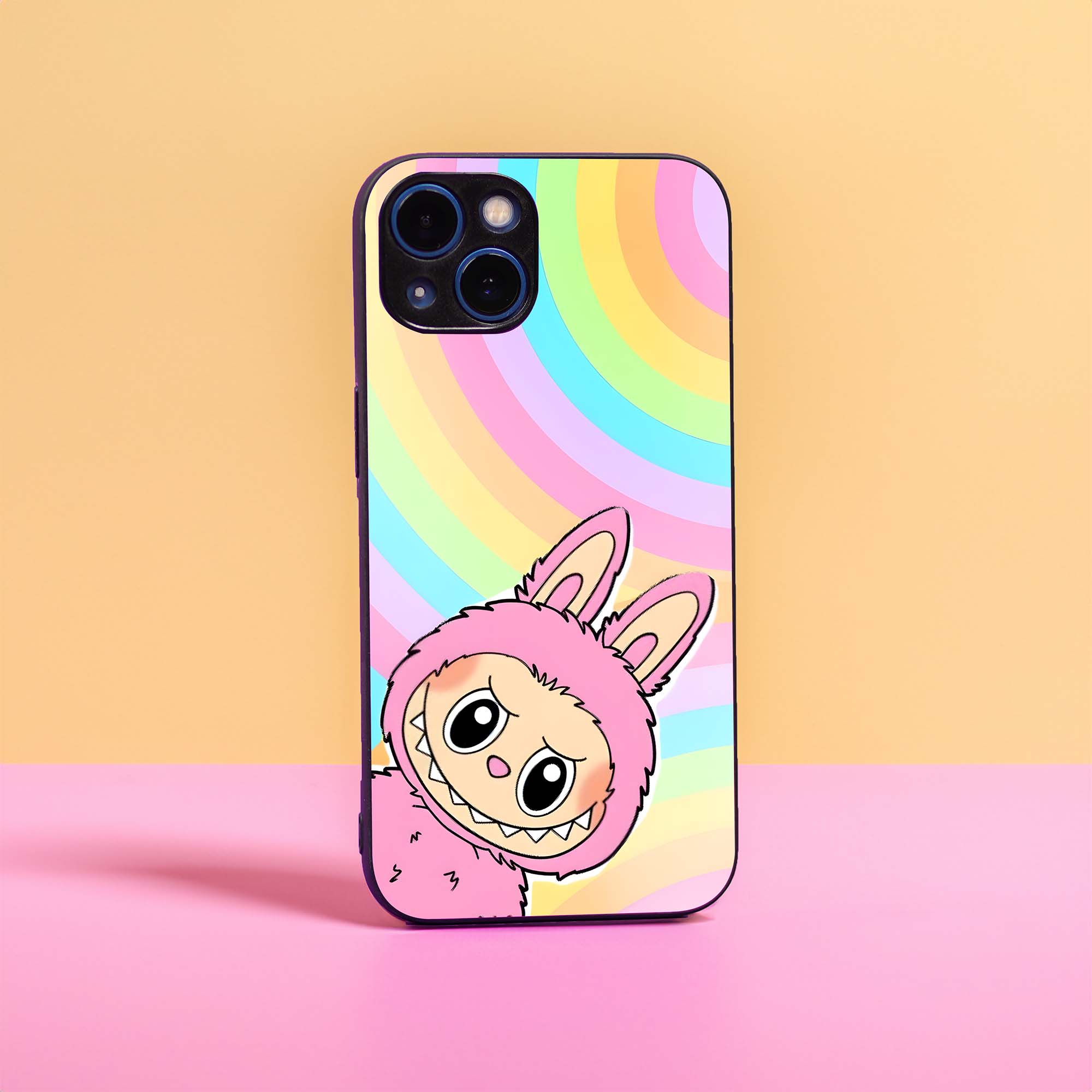 Rainbow Labubu Glass Case