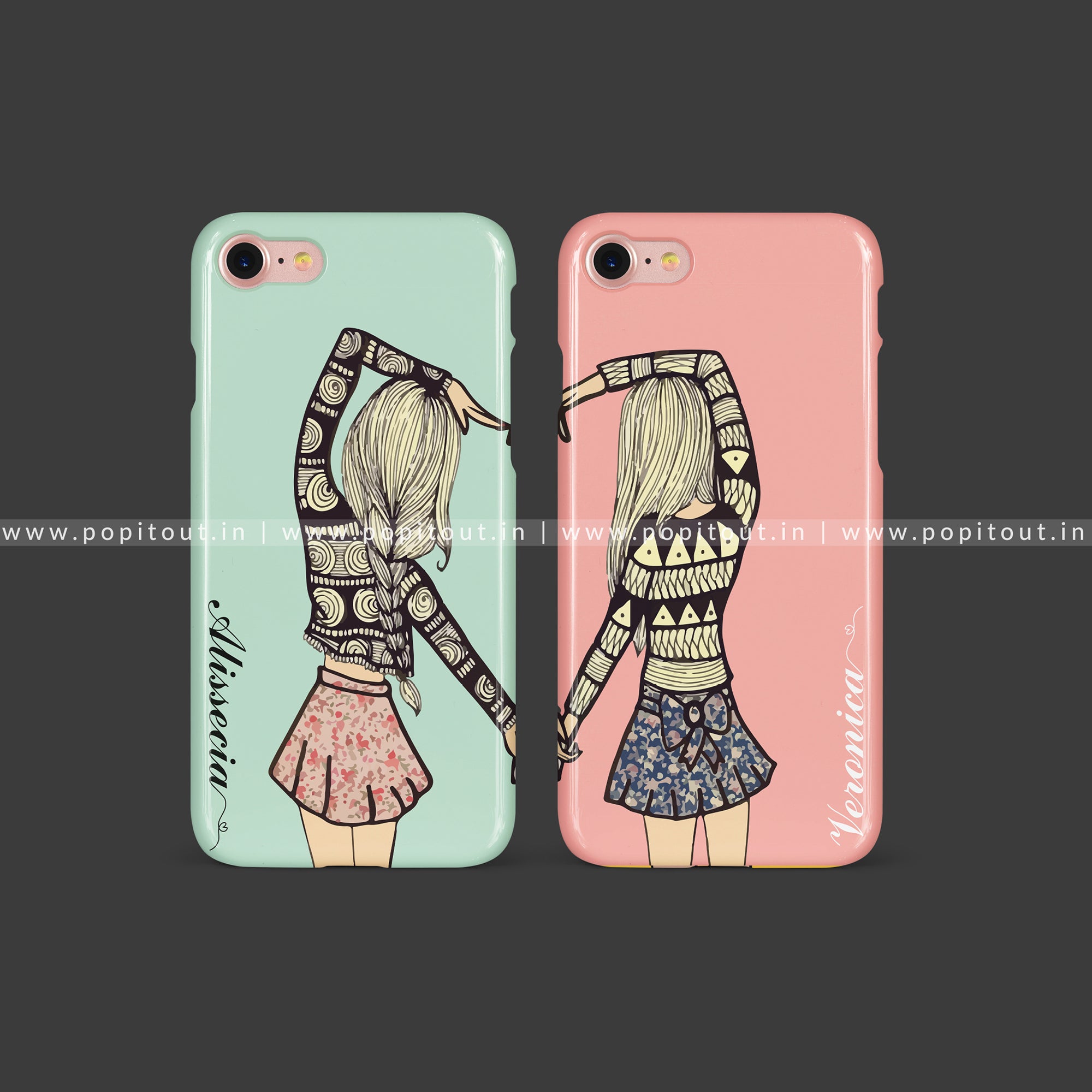 Pretty Girls Best Friends Case Customised Best Friends Mobile Cover