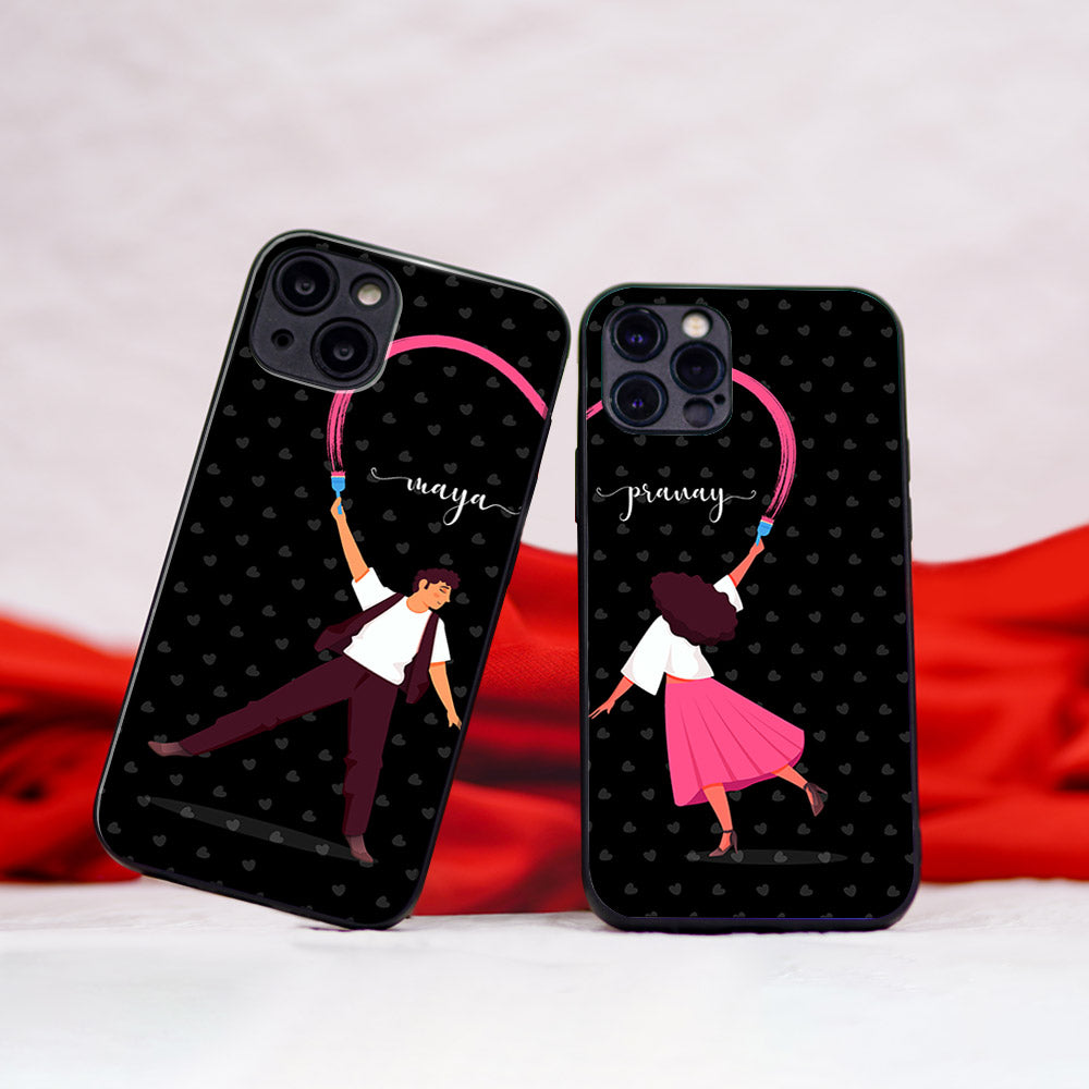 The Art Of Love Glass Case | Couple Mobile Cover – Pop It Out