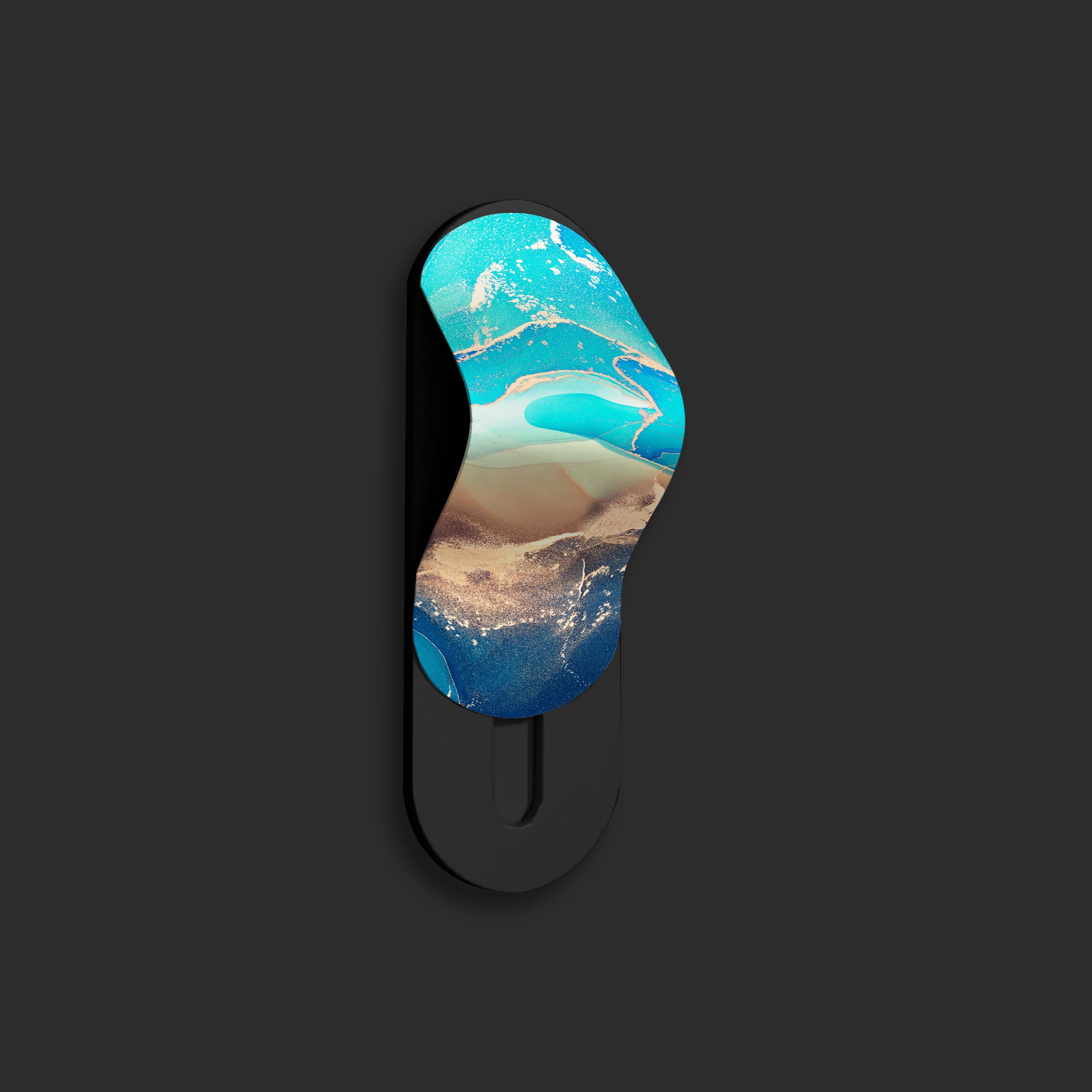 Teal Gold Marble Print Gripper