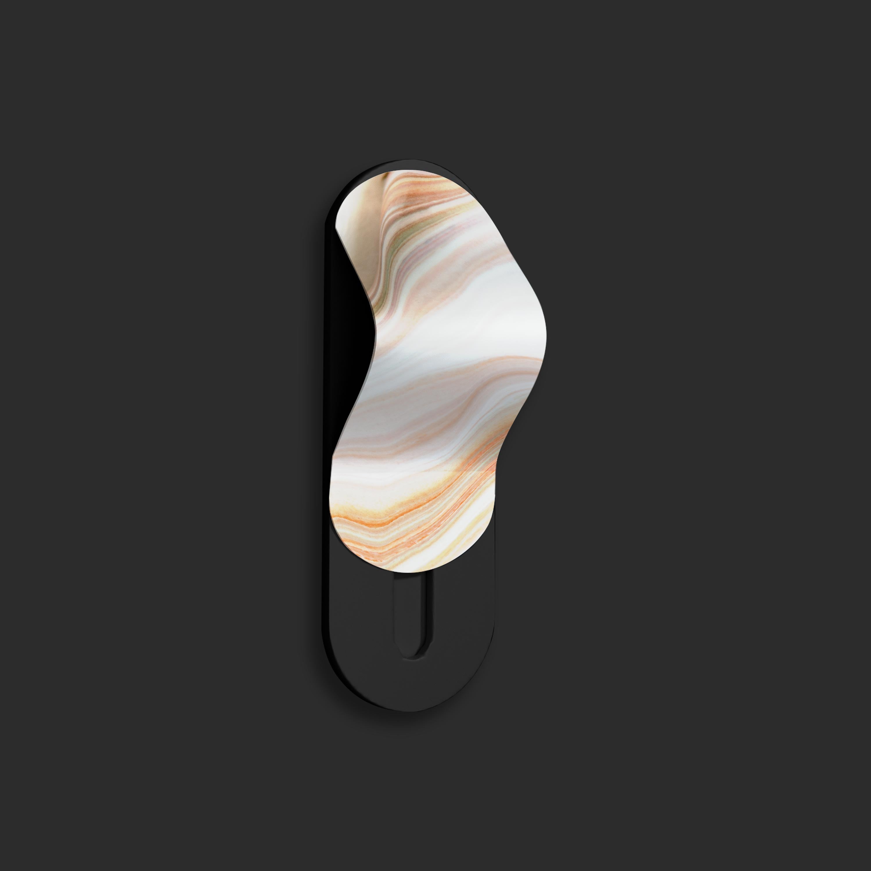 White Abstract Marble Print Gripper