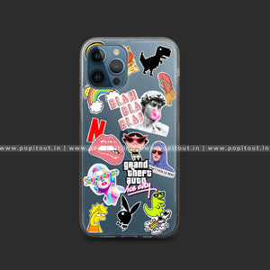 Open image in slideshow, Swag Sticker Silicon Clear Case
