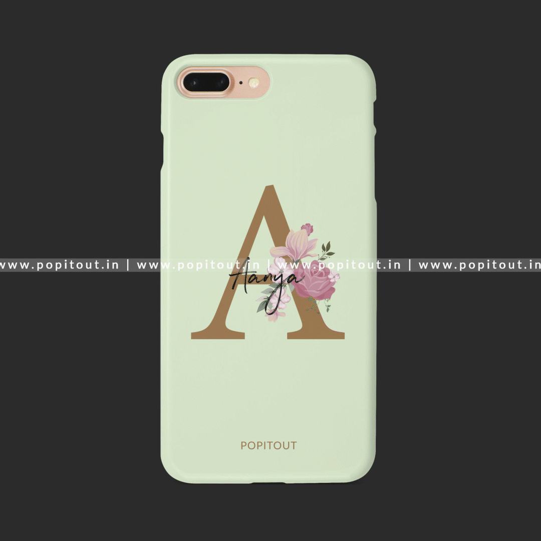 Mint Green Floral Name Case